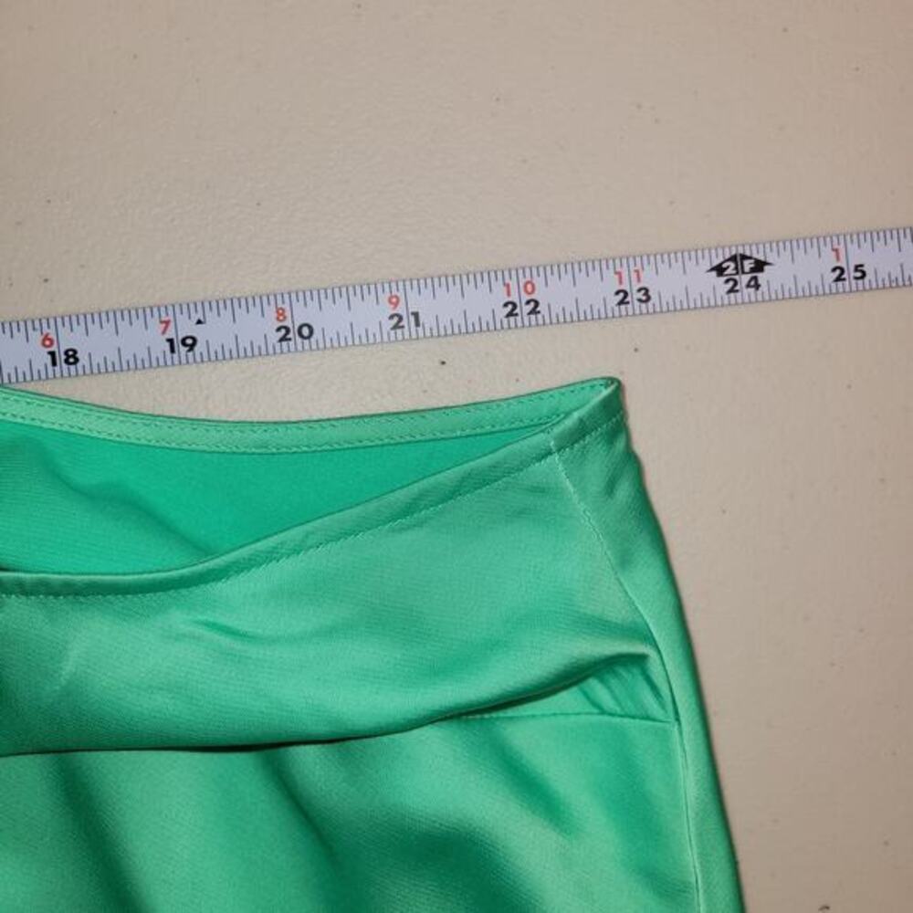 Women Halter Satin‎ Slip Dress Midi Size 2XL Aqua Green Event Cocktail Plus Size - Picture 7 of 9
